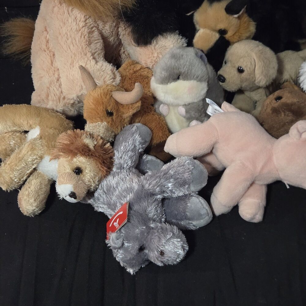 Lot of 16 Aurora Plush Stuffed Animals Dog Cat Lion Monkey Horse - Picture 2 of 8